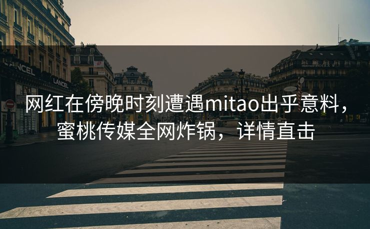 网红在傍晚时刻遭遇mitao出乎意料，蜜桃传媒全网炸锅，详情直击