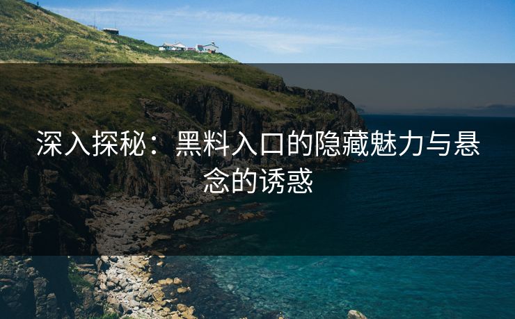 深入探秘：黑料入口的隐藏魅力与悬念的诱惑